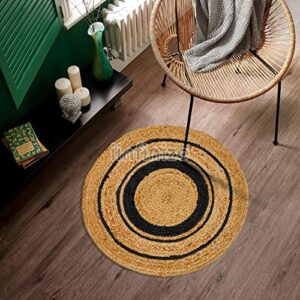 iinfinize natural jute mat kilim handmade carpet floor mat door mat yoga mat indian round carpet 24 inch handwoven door mat decorative living room carpet central room door mat