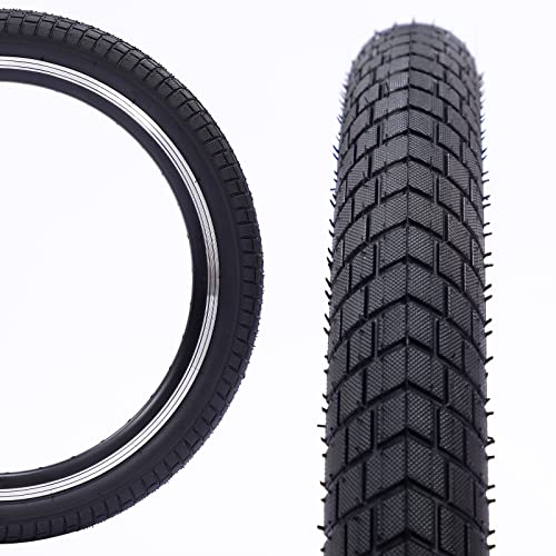 WEEROCK 20 Inch Bike Tire Folding Bead Replacement Tyre 20 * 2.125 for Child Bike Kids Bike BMX Mountain Bicycle MTB, Black