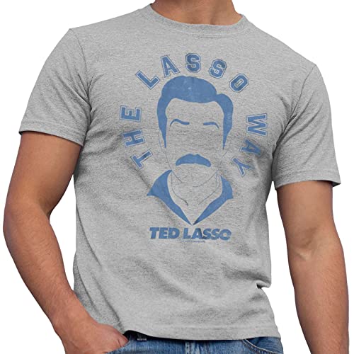 Ted Lasso The Lasso Way T-Shirt for Men Adult Graphic Tshirt Men's Tee Gift Merch Women Apparel Clothes Stuff Novelty Vintage Soccer Coach (Heather Grey, Large)