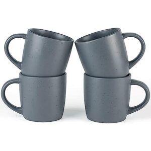 famiware coffee mugs set of 4, 13oz large ceramic coffee mugs, craft spots modern coffee mugs set with handle for tea latte cappuccino milk cocoa, charcoal…