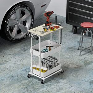 Simple Houseware 2-Tier Rolling Utility Cart with Top Board