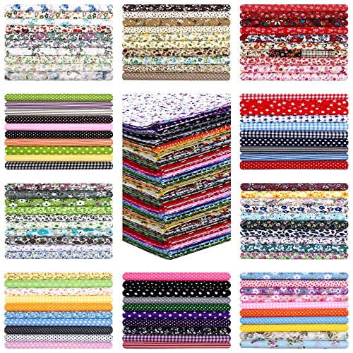 500 Pcs 4 x 4 Inches Cotton Fabric Square Pre Cut Quilt Squares Fabric Bundles Patchwork Fabrics Floral Printed Square Patchwork Fabric Quilting Fabric for DIY Craft Sewing Clothing Accessory