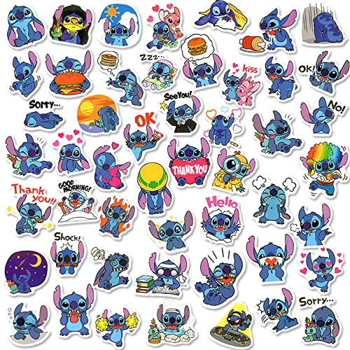 Cute Stickers Pack 50PCS, Kawaii Stickers for Kids Teens Adults Eikecy Vinyl Waterproof Anime Decals Stickers for Water Bottles Laptop Phone