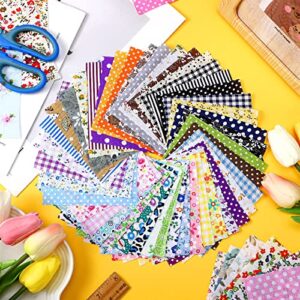 150 Pcs 4 x 4 (10 x 10 cm) Craft Fabric Bundle Squares Various Patterns DIY Sewing Quarters Bundle Precut Quilting Cotton Fabric Bundles Craft and Hobby Fabric for Patchwork Scrapbooking DIY Crafts