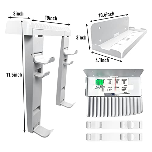 JDGPOKOO PS5 Wall Mount, 8 in 1 PS5 Wall Mount Kit with PSVR2 and PS5 Controller Holder & PSVR 2 and Headphone Hanger & Game Storage Stand for Playstation 5 (Disc & Digital Edition) & Playstation VR2