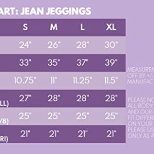 Women's Stretch Pull-on Skinny Denim Look Jean Leggings, Full Length, Navy, Small