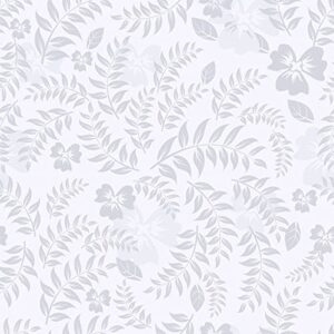 veelike grey floral peel and stick wallpaper boho breezy leaves floral wallpaper 17.7''x118'' removable floral wallpaper self adhesive grey contact paper for bathroom walls cabinets drawer liners