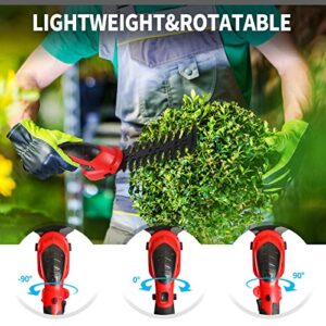 AVID POWER Cordless Grass Shears 7.2V, 2-in-1 Electric Small Hedge Trimmer, Portable Handheld Grass Trimmer with Rechargeable Battery and Charger, Lightweight & Safe Grass Cutter for Garden, Lawn-RED