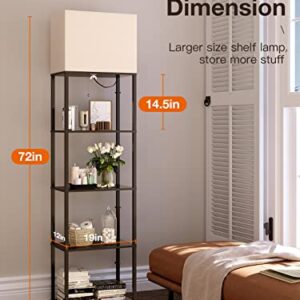 addlon Floor lamp with Shelves Pro Max, 5-Tier Modern Floor lamp with 3 Color Temperatures LED Bulb, Display Shelf lamp for Living Room, Bedroom and Office - Black…