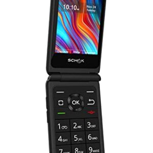 Boost Mobile Prepaid 4G LTE Schok Flip Phone (8GB) - Black - Carrier Locked to