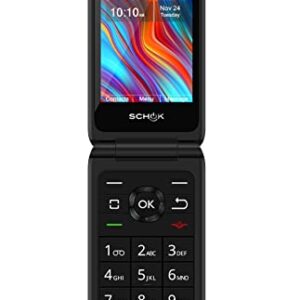 Boost Mobile Prepaid 4G LTE Schok Flip Phone (8GB) - Black - Carrier Locked to