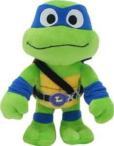 mattel teenage mutant ninja turtles: mutant mayhem leonardo plush toy, 8 inch blue masked soft doll of tmnt movie character leader leo
