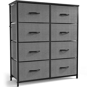 smug dresser, drawers dresser for bedroom cabinet organizers wood top table furniture with 8 fabric storage drawers chest tower unit, chest of drawers for closet, living room, hallway, porch