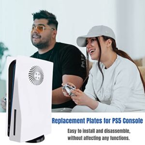 Cover Plates with Cooling Vents for PS5 Disc Edition Console, Playstation 5 Accessories Face Plates Side Panels Shell Replacement Protective Faceplates (Disc White)