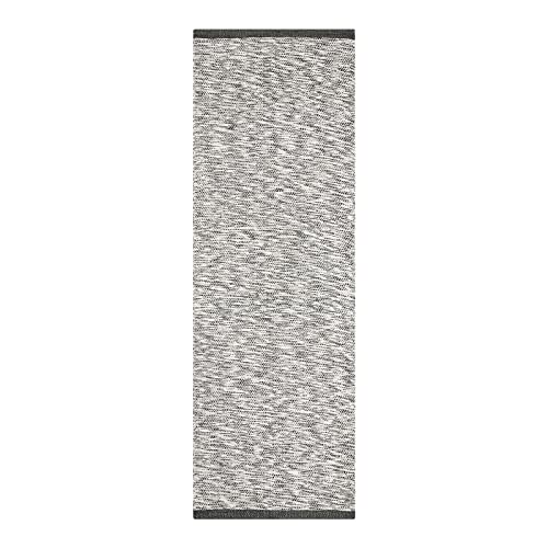 Lahome Hallway Runner, 2x6 Handwoven Reversible Washable Runner Rug, Grey Cotton Farmhouse Low Pile Bathroom Rug Long Carpet for Laundry Sink Doorway Decor