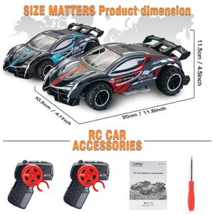 VATOS 2 Pack Remote Control Car for Boys and Girls, 2.4 Ghz High Speed 18km/H Rc Racing Car with Colorful Led Lights, 1/24 Scale Hobby Rc Cars Toys, Birthday Presents for Kids Age 3 4 5 6 7 8-12 Yr