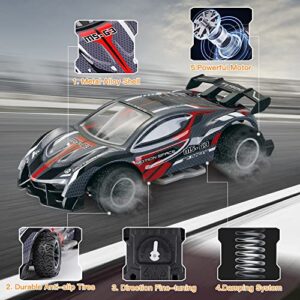 VATOS 2 Pack Remote Control Car for Boys and Girls, 2.4 Ghz High Speed 18km/H Rc Racing Car with Colorful Led Lights, 1/24 Scale Hobby Rc Cars Toys, Birthday Presents for Kids Age 3 4 5 6 7 8-12 Yr