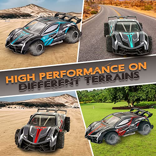 VATOS 2 Pack Remote Control Car for Boys and Girls, 2.4 Ghz High Speed 18km/H Rc Racing Car with Colorful Led Lights, 1/24 Scale Hobby Rc Cars Toys, Birthday Presents for Kids Age 3 4 5 6 7 8-12 Yr