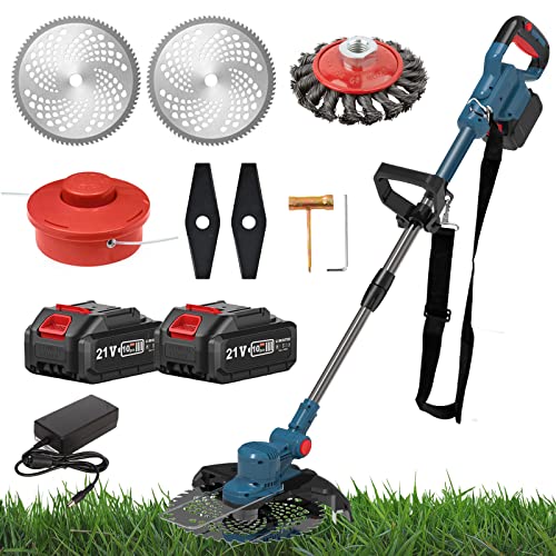 Windpost Weed Wacker Battery Powered,Two 3000mAH Batteries,Cordless String Trimmer & Edger,8 in Cutting Blades,Electric Weed Eater,850W Powerful Motor for Garden Yard