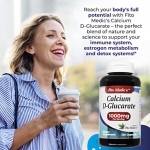 Lab - Calcium d-glucarate, Calcium 1000mg -120 Caps, Calcium Supplement- Menopause Support- Hormone Harmony- Liver Detox- Detox Cleanse- Ultra high Absorption- Calcium, Calcio.