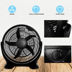 Simple Deluxe 14 Inch 3-Speed Plastic Floor Fans Quiet for Home Commercial, Residential, and Greenhouse Use, Outdoor/Indoor, Black