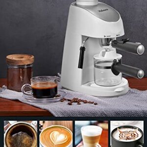 Yabano Espresso Machine, 3.5Bar Espresso Coffee Maker, Espresso and Cappuccino Machine with Milk Frother, Espresso Maker with Steamer (White)