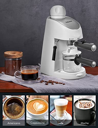 Yabano Espresso Machine, 3.5Bar Espresso Coffee Maker, Espresso and Cappuccino Machine with Milk Frother, Espresso Maker with Steamer (White)