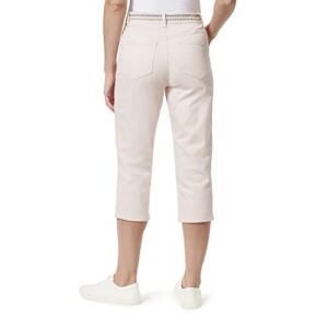 Gloria Vanderbilt Women's High Rise Belted Capri, Rosy Pink