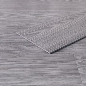 peel and stick floor tile, 36pcs 54 sq.ft vinyl flooring, rigid wood surface waterproof hard core, self-adhesive for bedroom bathroom kitchen diy installation (36" x 6", dark grey)