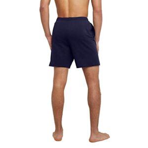 Hanes Essentials Jersey Pockets, Cotton Shorts for Men, 7.5", Athletic Navy