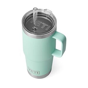 yeti rambler 25 oz straw mug, vacuum insulated, stainless steel, seafoam