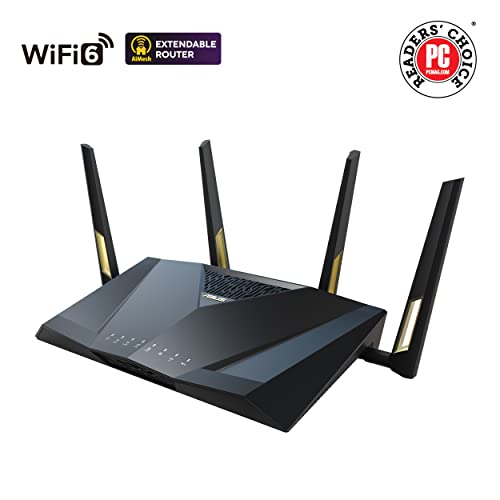 ASUS RT-AX88U Pro (AX6000) Dual Band WiFi 6 Extendable Gaming Router, Dual 2.5G Ports, ASUS Rangeboost Plus, Port Forwarding, Subscription-Free Network Security, Instant Guard, VPN, AiMesh Compatible