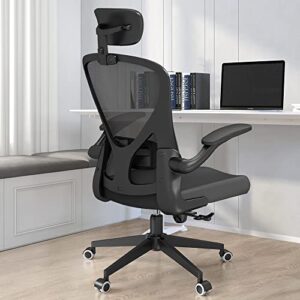 sichy age ergonomic chair with headrest big and tall office chair computer chair desk chair adjustable headrest lumbar support 450 lbs heavy duty office chair with metal base black