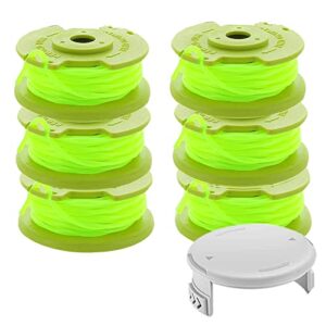 weed wacker string spool replacement compatible with ryobi one plus+ ac80rl3 18v, 24v, and 40v cordless trimmers, 6 pack string trimmer line .080 inch weed eater string twisted line