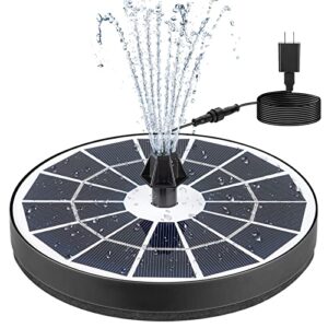 mademax 3.5w solar bird bath fountains with 24-hours working, solar and plug-in fountain pump for bird bath with 4 nozzles, floating solar powered water fountain pump for bird bath, garden, pond, pool