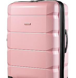 LUGGEX Pink 28 Inch Luggage with Spinner Wheels - Expandable Large Checked Luggage - Lightweight Adventure Partner (Pink Suitcase)