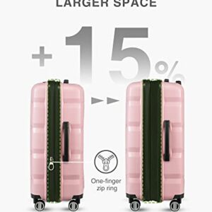 LUGGEX Pink 28 Inch Luggage with Spinner Wheels - Expandable Large Checked Luggage - Lightweight Adventure Partner (Pink Suitcase)