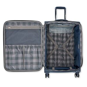 AMERICAN TOURISTER Whim Softside Expandable Luggage with Spinners, Navy Blue, Carry On
