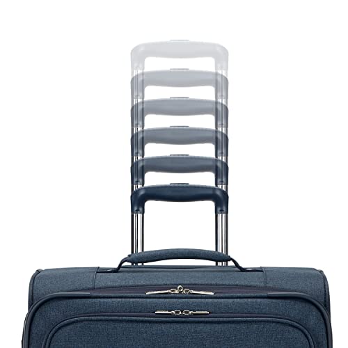 AMERICAN TOURISTER Whim Softside Expandable Luggage with Spinners, Navy Blue, Carry On