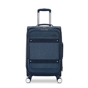 AMERICAN TOURISTER Whim Softside Expandable Luggage with Spinners, Navy Blue, Carry On