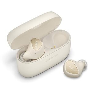 jabra elite 4 true wireless earbuds - active noise cancelling headphones - discreet & comfortable bluetooth earphones, laptop, ios and android compatible - light beige