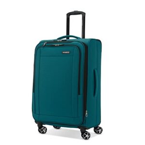 samsonite saire lte softside expandable luggage wheels, pine green, medium spinner