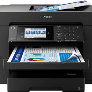 Epson Workforce Pro WF-7840 Wide-Format All-in-One Wireless Color Inkjet Printer, Black - Print Scan Copy Fax - 4.3" LCD, 25 ppm, 4800x2400 dpi, 13"x19", 50-Sheet ADF, Auto 2-Sided Printing, Ethernet