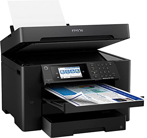 Epson Workforce Pro WF-7840 Wide-Format All-in-One Wireless Color Inkjet Printer, Black - Print Scan Copy Fax - 4.3" LCD, 25 ppm, 4800x2400 dpi, 13"x19", 50-Sheet ADF, Auto 2-Sided Printing, Ethernet