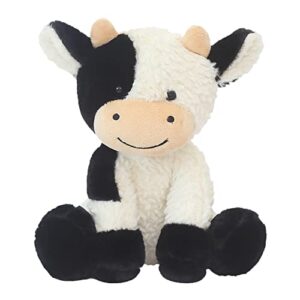 zhidiloveyou 9" cow stuffed animals plush soft stuffed cow toy for kids girls boys