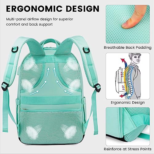 LOVEVOOK Laptop Backpack for Women, Large Capacity College Backpacks Water Resistant Travel Work Bag with USB Port, Fit 15.6 Inch Laptop