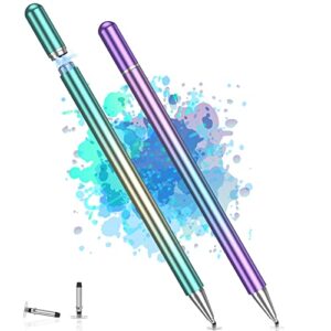 stylus pens for touch screens, high precision disk stylus pen for ipad with 2 replaceable tips compatible with ipad/iphone/android/tablet and all universal touch screen devices