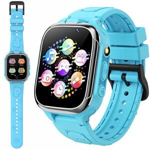 smart watch for kids age 3-12, 24 puzzle games dual camera hd touch screen kids watch, smartwatch with video&music player pedometer alarm clock 12/24 hr children educational toys for boys girls