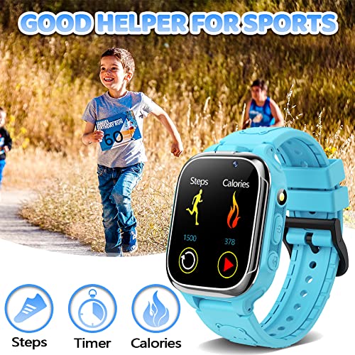 Smart Watch for Kids Age 3-12, 24 Puzzle Games Dual Camera HD Touch Screen Kids Watch, Smartwatch with Video&Music Player Pedometer Alarm Clock 12/24 hr Children Educational Toys for Boys Girls