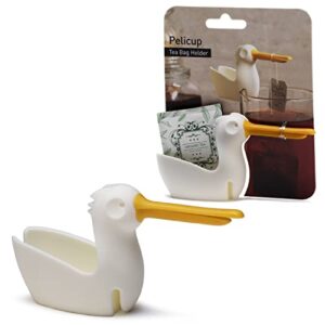 peleg design pelicup: tea bag holder - fun pelican-shaped tea bag holder for cup w/tea bag rest, silicone holder for tea bags, mug tea bag holder, 2.3x4.3x1.2 in, cute tea accessories for tea lovers